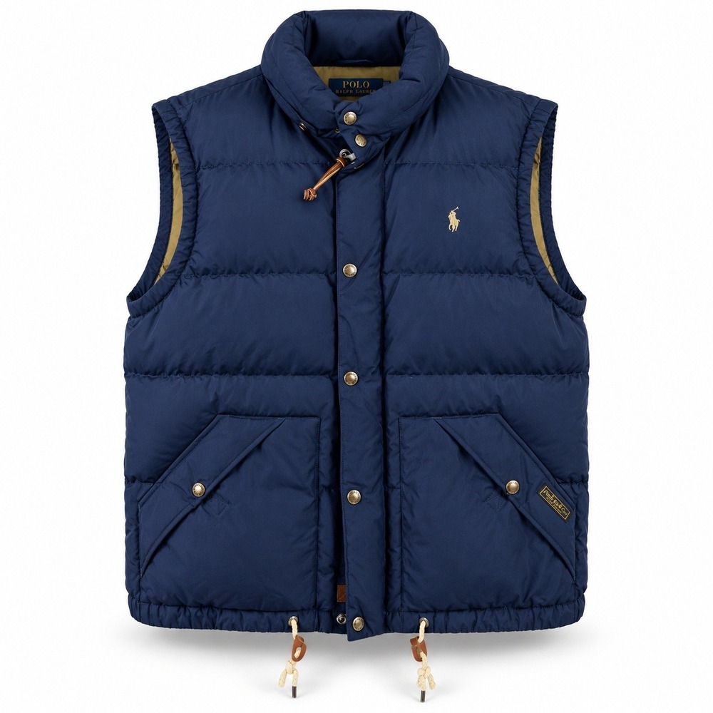 Polo Ralph Lauren Elmwood Down Vest Mens Large Navy Puffer Water Repellent